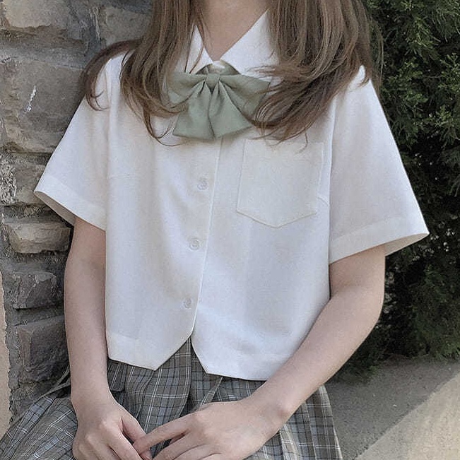 Áo Sơ Mi Trắng Ngắn Tay Thời Trang Mùa Hè Cho Nữ