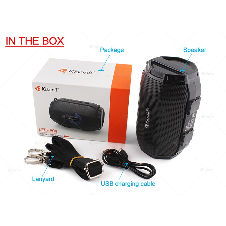 Loa bluetooth Kisonli LED-905 Đẹp mắt, Hỗ trợ giá đỡ điện thoại, Hỗ trợ thẻ nhớ/USB/AUX/FM