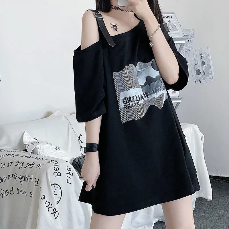 Áo thun COZOKC trễ vai tay ngắn thời trang quyến rũ cho nữ