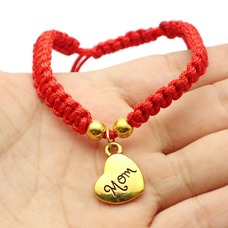 Vòng Tay Dây Bện Màu Đỏ May Mắn Làm Quà Tặng Ngày Của Mẹ