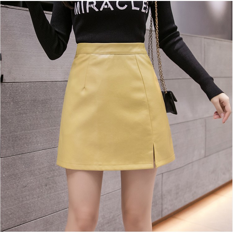 Chân váy chữ A bằng da PU phong cách Hàn Quốc hợp thời trang cho nữ | BigBuy360 - bigbuy360.vn