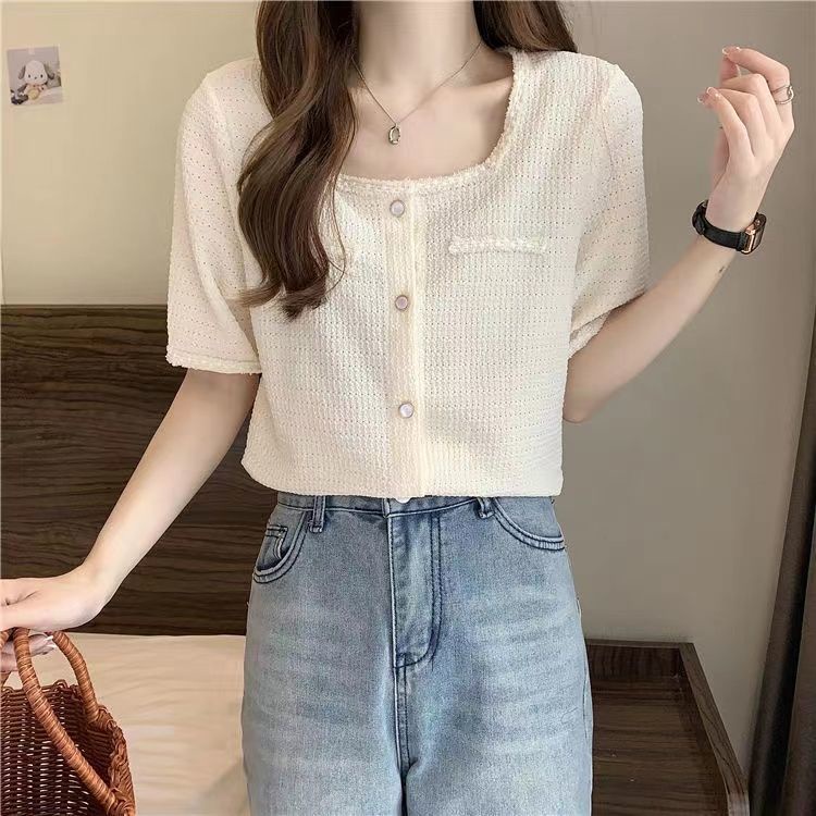 AMOI Áo Sơ Mi Tay Ngắn Họa Tiết Sọc Caro Thời Trang Phong Cách Phương Tây Cho Nữ 2022