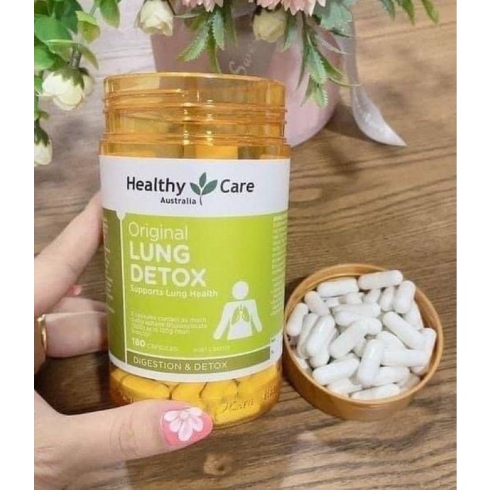 Thải độc phổi Lung detox healthycare 180 viên Úc
