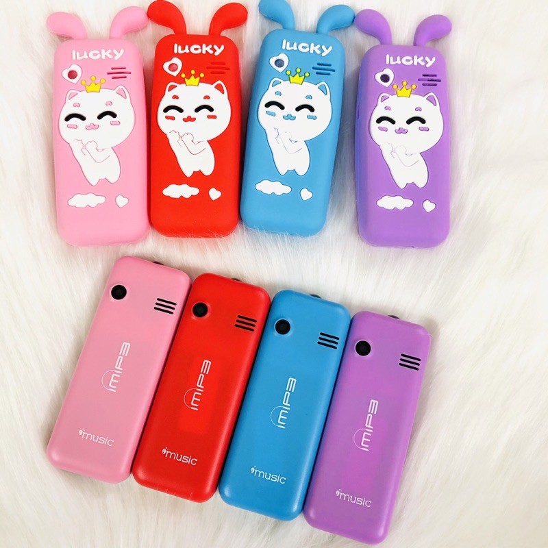 Điện thoại ốp mèo lucky nhiều màu siêu dễ thương cho bé.