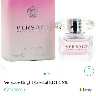 Nước hoa Versace Bright Crystal 5ml mini Auth