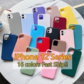 Ốp điện thoại cao su mềm nhám màu kẹo cho iPhone 12 Pro Max 12 Mini