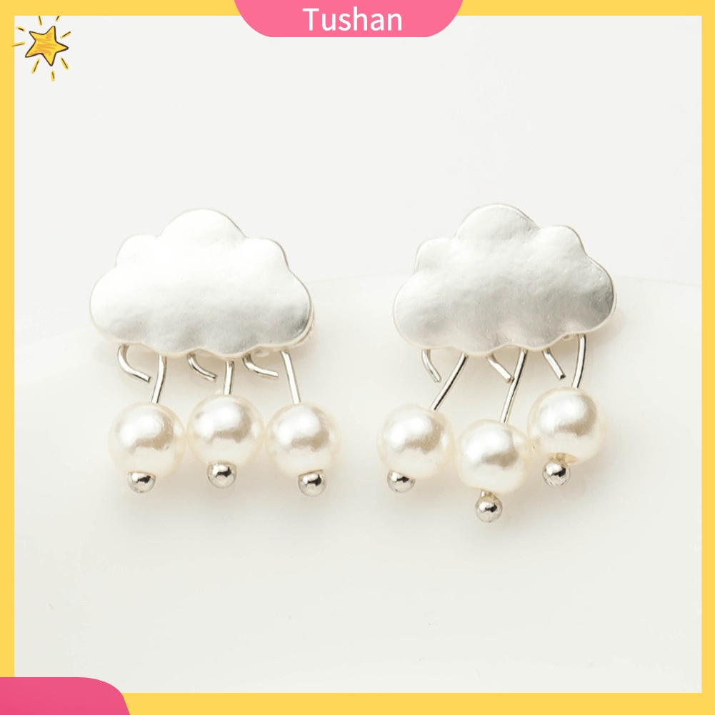 Hoa tai hình đám mây mưa đính ngọc trai xinh xắn cho nữ