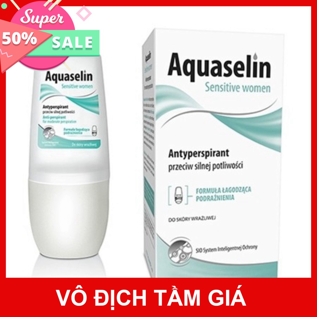 Lăn khử mùi Aquaselin Sensitive Women không mùi dành cho nữ mùi hôi nhẹ (lọ 50ml)