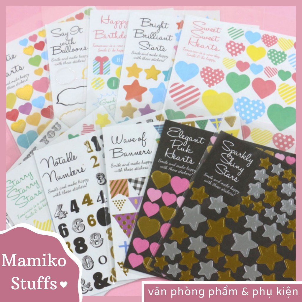 STICKER DÁN DỄ THƯƠNG TRANG TRÍ ALBUM, SCRAPBOOK, PLANNER