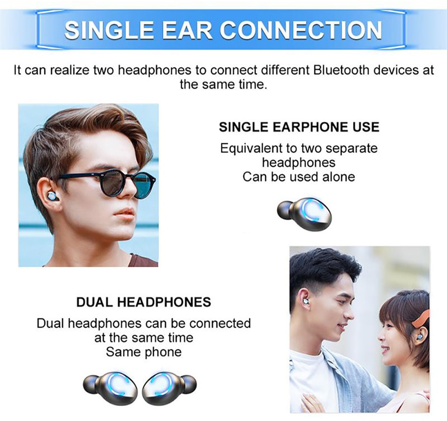 Tai Nghe Nhét Tai F9-8 Kết Nối Bluetooth 5.1 Có Nút Điều Khiển Chống Nước