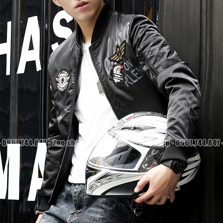 Áo khoác bomber nam kiểu pilot MA1 mặc được 2 mặt chần bông dày mặc ấm - AK2005