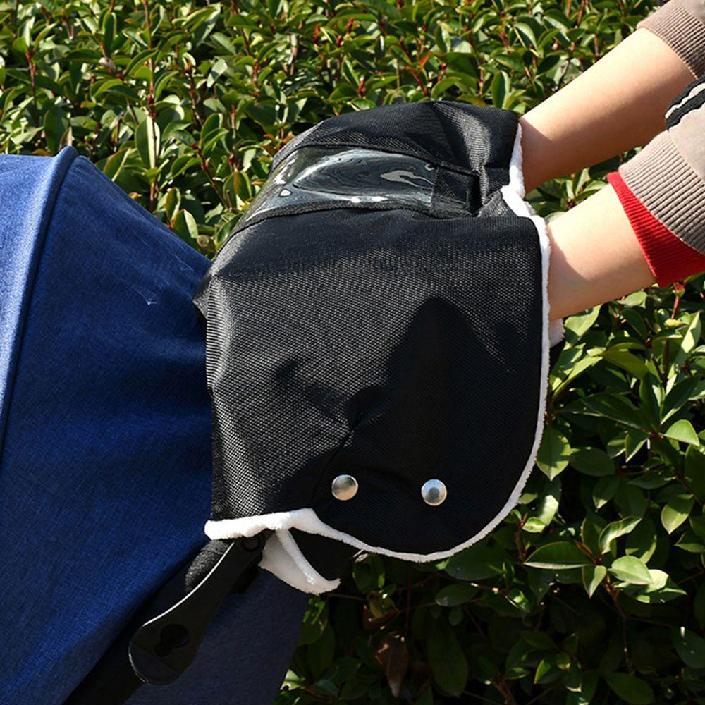 Găng Tay Xe Đẩy Em Bé Không Ngón Bằng Vải Oxford Chống Gió Chống Nước Kèm Vỏ Bọc Điện Thoại