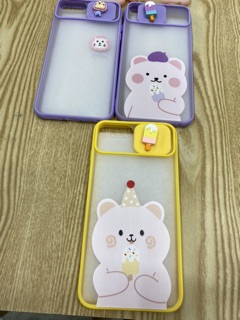 Ốp lưng điện thoại IPhone 7plus/8 Plus viền màu; có nút đậy camera