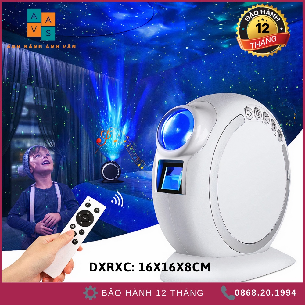Đèn Thiên Hà V5 Chiếu Bầu Trời Sao Tích Hợp Pin Tích Điện 5-6H Có Cảm Biến Nhạc - Loa Bluetooth Lắp Bay Phòng Phòng Ngủ