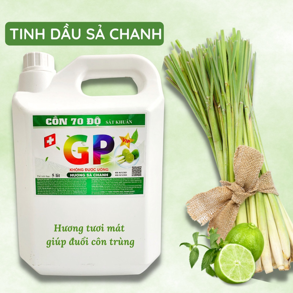 CỒN 70 ĐỘ CAN 5L NHIỀU HƯƠNG VỊ SỬ DỤNG LÂU DÀI 24 THÁNG, SÁT TRÙNG DIỆT KHUẨN, AN TOÀN