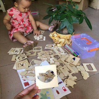 Bộ khuôn vẽ bằng gỗ cho bé