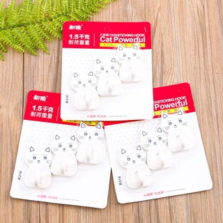 Vỉ 3 Móc Treo Đồ Hình Mèo (3 Chiếc/ Vỉ)