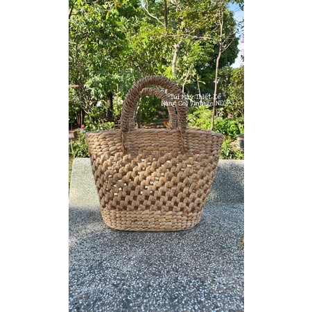 Túi Cói Bầu Chong Chóng Quai Đai - Vintage - Đơn Giản - Cực Xinh