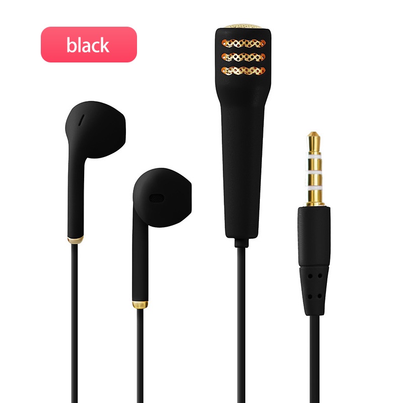 Tai nghe ANKNDO mini có dây 3.5mm tích hợp micro luyện tập hát karaoke trực tiếp trên điện thoại