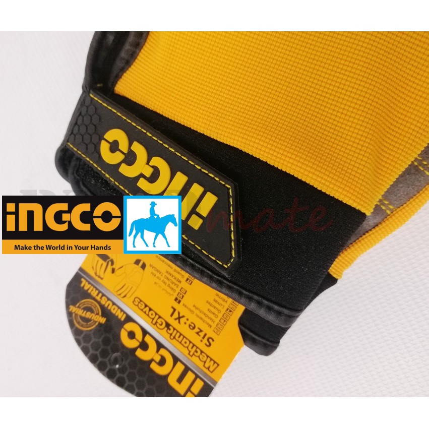 Găng Tay Xe Máy Bảo Vệ Da Thợ sửa xe hơi xe máy Thợ Cơ Khí Bảo Hộ Lao Động INGCO HGMG01-XL