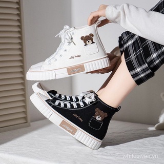 Giày Vải Canvas Cổ Cao Thời Trang Cho Nữ