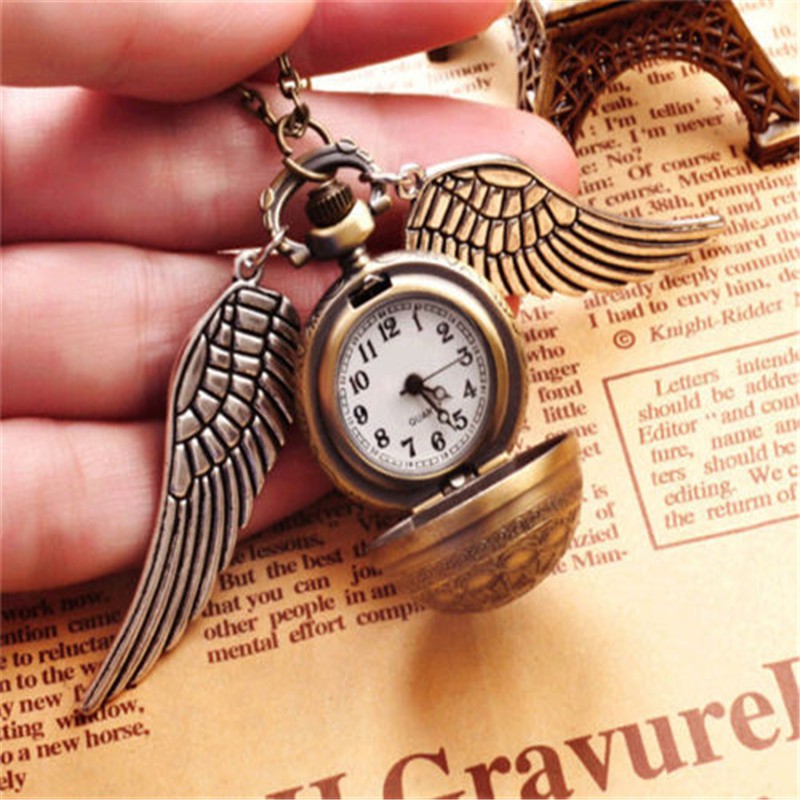Dây chuyền mặt hình đồng hồ quả bóng snitch kiểu steampunk trong Harry Potter