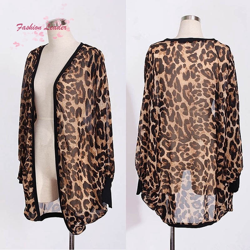 Áo khoác voan dáng rộng họa tiết da beo thời trang cho nữ | BigBuy360 - bigbuy360.vn