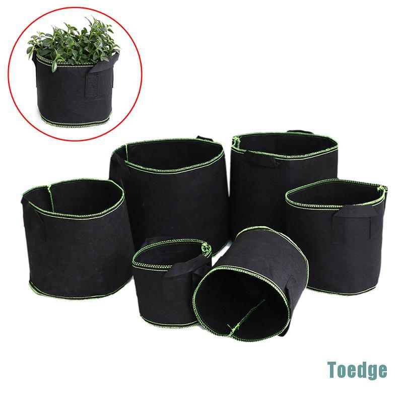 Túi Trồng Cây Bằng Vải Nỉ Màu Đen 1 / 2 / 3 / 5 / 7 / 10 Gallon