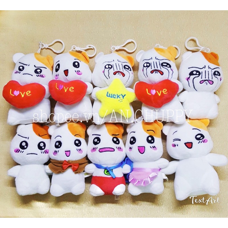 Móc khoá gấu bông Hamster cảm xúc (Nguyên bộ)