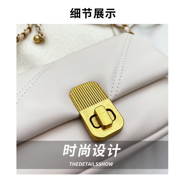 JASMIN NOIR Túi Đeo Chéo Da PU Phối Dây Xích Thời Trang Nữ