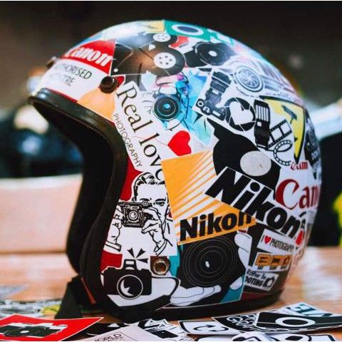 Set sticker dán, custom mũ bảo hiểm nửa đầu, nón bảo hiểm 3 phần 4, laptop, ván trượt chống thấm nước, chống bay màu
