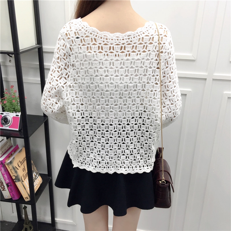 Áo khoác cardigan dệt kim mỏng dáng rộng thiết kế lỗ nhỏ thời trang xinh xắn cho nữ
 | BigBuy360 - bigbuy360.vn