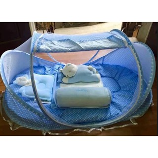 Combo 7 màn đệm thái lan cho bé yêu có nhạc màu xanh
