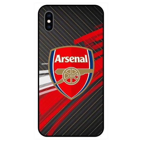 Ốp Lưng Iphone Logo Arsenal Chất Liệu Kính Cường Lực Dẻo Bóng
