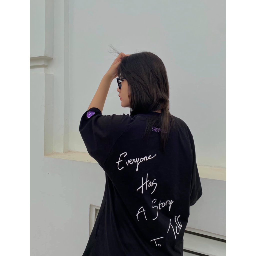 Áo thun tay lỡ Unisex Sadboiz form rộng vải cotton co dãn - áo phông nam nữ Sad Story phong cách Ulzzang MT77