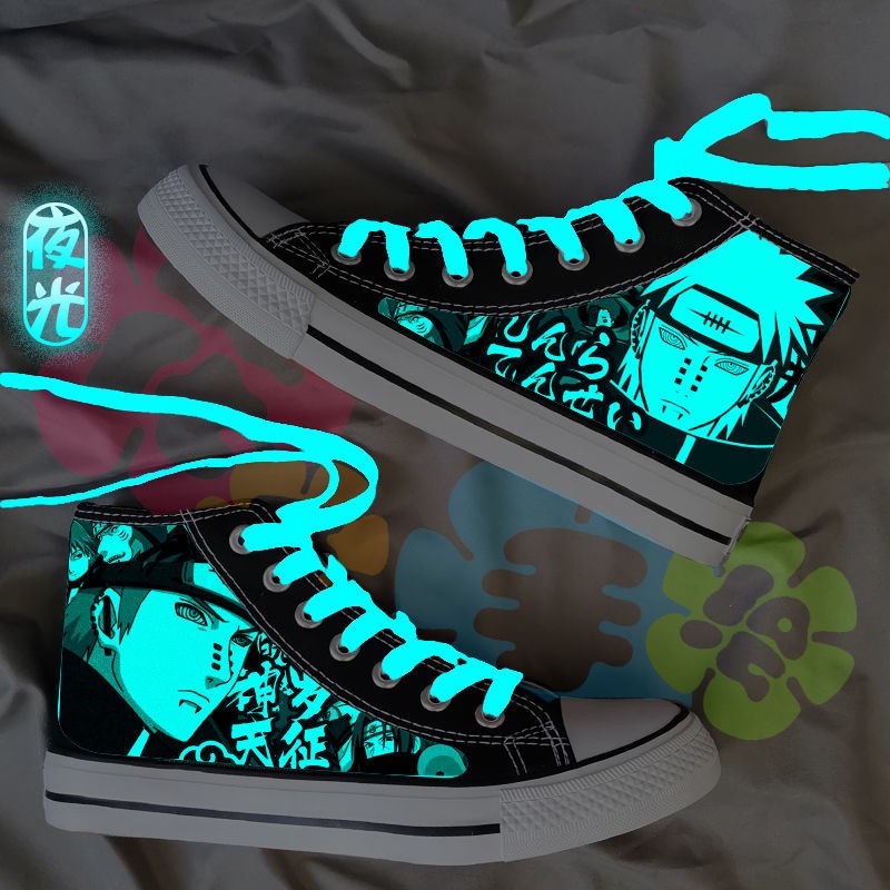 Giày Thể Thao Vải Canvas Cổ Cao Thoáng Khí In Hình Anime Naruto Thời Trang Xuân Hè Cho Nam