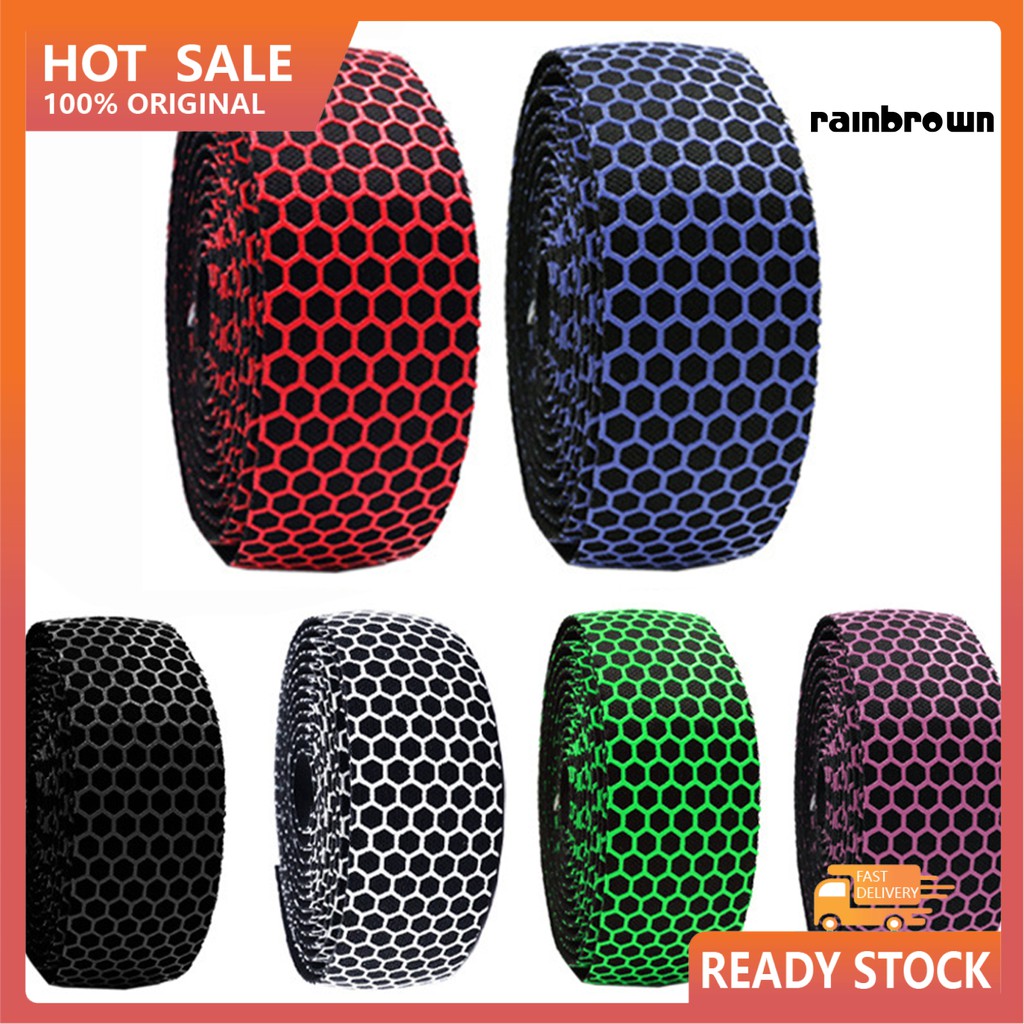 Bộ 2 Băng Quấn Tay Lái Xe Đạp Thiết Kế Kiểu Tổ Ong Thoáng Khí Mềm Mại Kèm Chốt Cắm