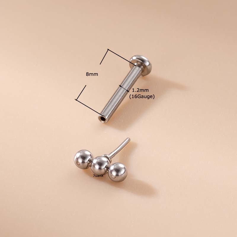 1 Khuyên Xỏ Môi 16 Viên Bằng Thép Không Gỉ