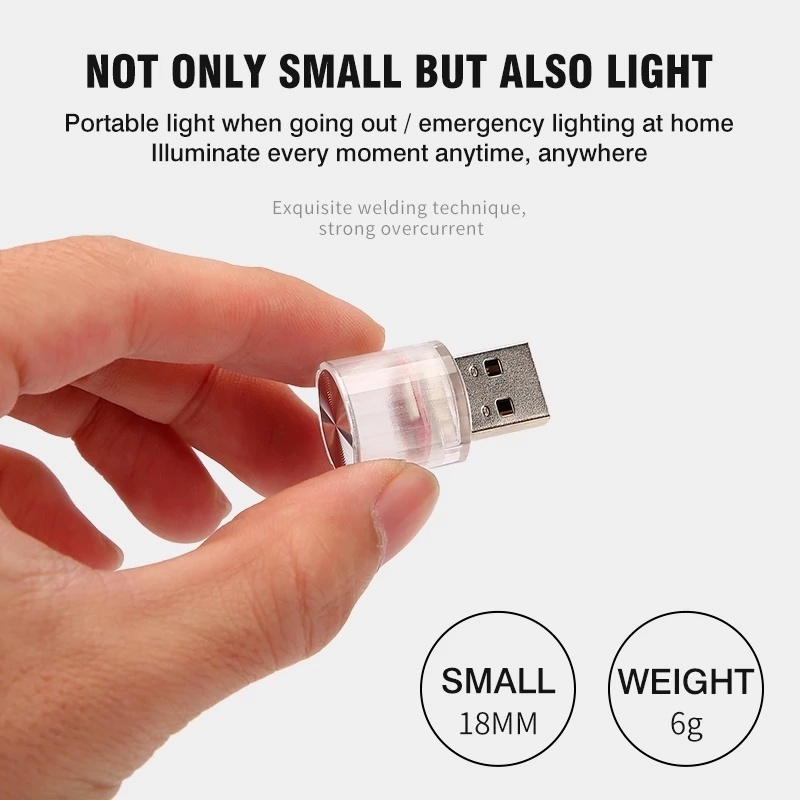 Đèn LED USB Mini Tạo Hiệu Ứng Độc Đáo Trang Trí Cho Xe Hơi