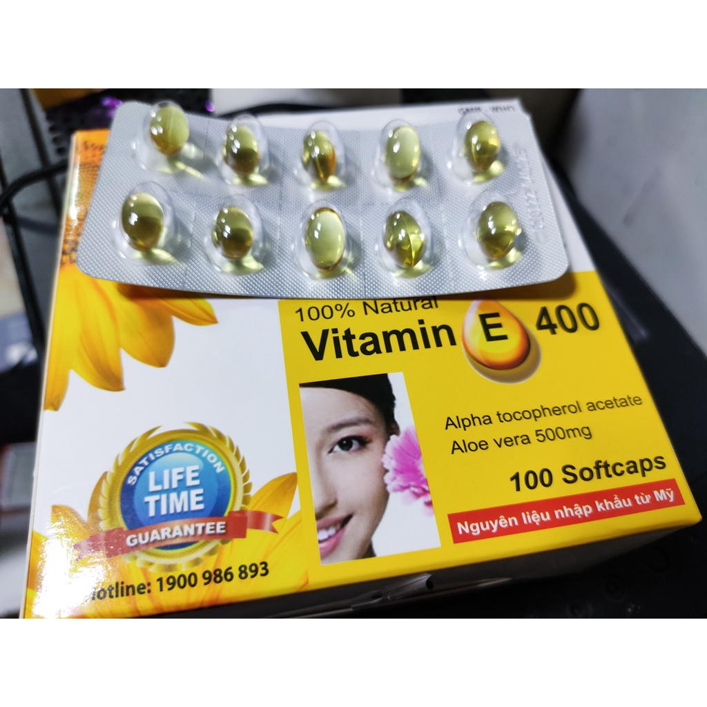 Vitamin E 400 USA Pharma Hộp 100 viên
