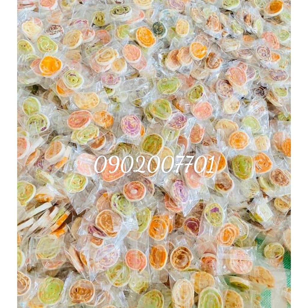 1 Kg Kẹo Dừa Cuộn Mix 7 Vị Thơm Ngon- Đặc Sản Bến Tre-Tết-Bánh Mứt Tết-Đồ Ăn Vặt