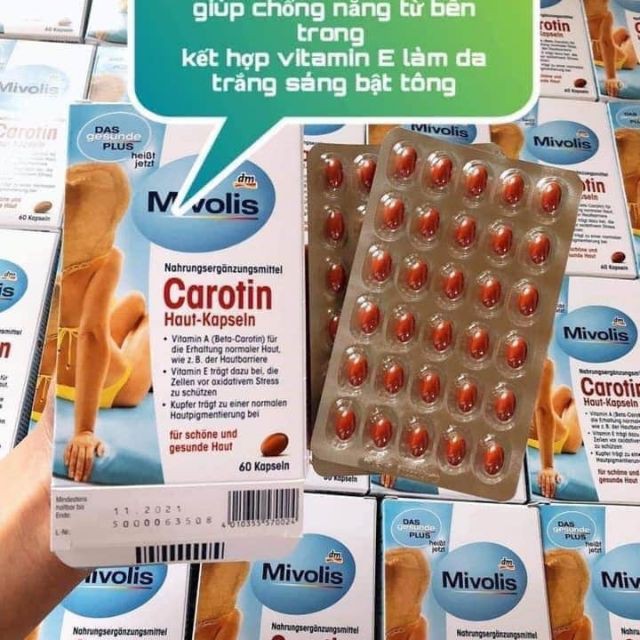 Viên Uống Chống Nắng Đức Carotin Mivolis Das Gesunde Plus Carotin 60 Viên | BigBuy360 - bigbuy360.vn