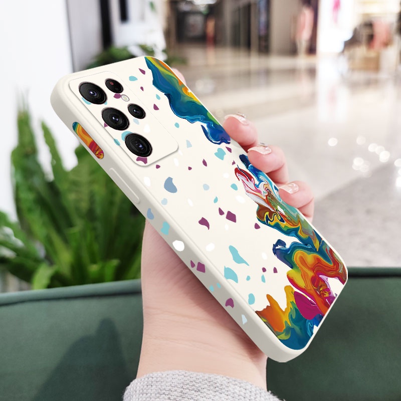 Ốp Điện Thoại Họa Tiết Mực In Sáng Tạo Cho Samsung Galaxy S23 S22 Ultra Plus