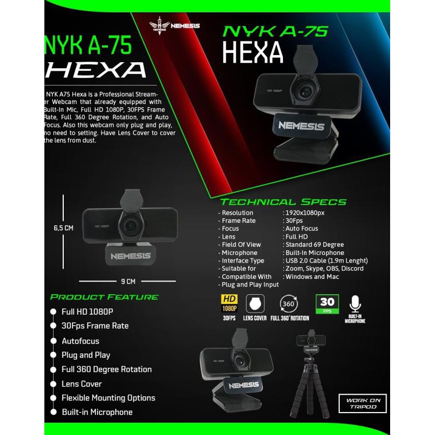 Webcam Nyk Nemesis A75 Hexa Full Hd 1080p Giá Rẻ Nhất | BigBuy360 - bigbuy360.vn