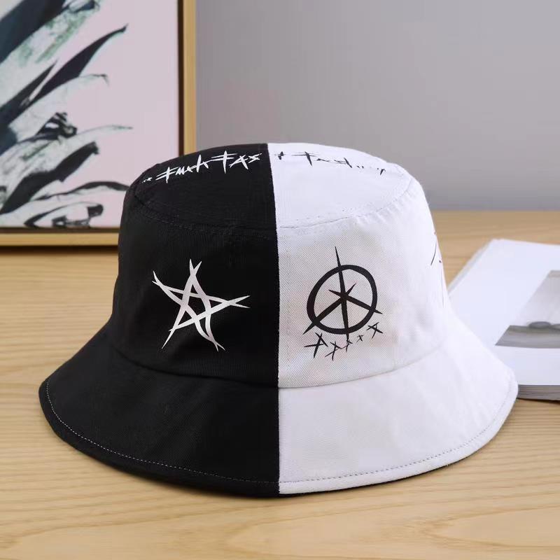 Nón tai bèo THE CAPAL họa tiết graffiti màu trắng đen thời trang unisex