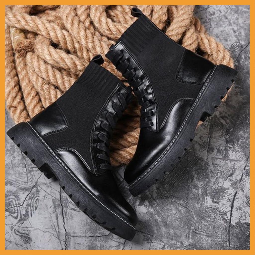 Giày da nam, giày boot cao cổ nam tăng chiều cao phong cách | BigBuy360 - bigbuy360.vn