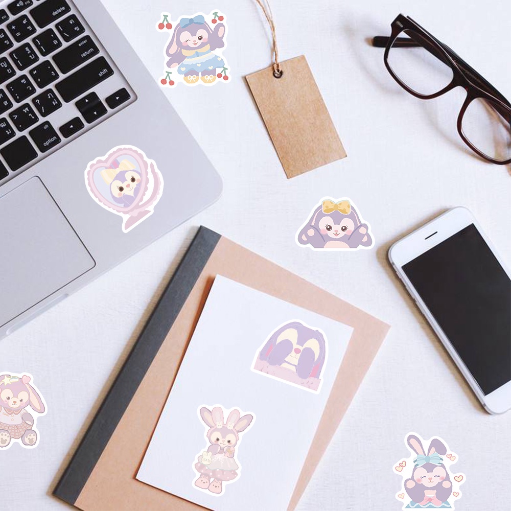 Bộ 50 Miếng Dán Trang Trí laptop ipad Hình Cốc Nước Hoạt Hình Dễ Thương Chống Thấm Nước