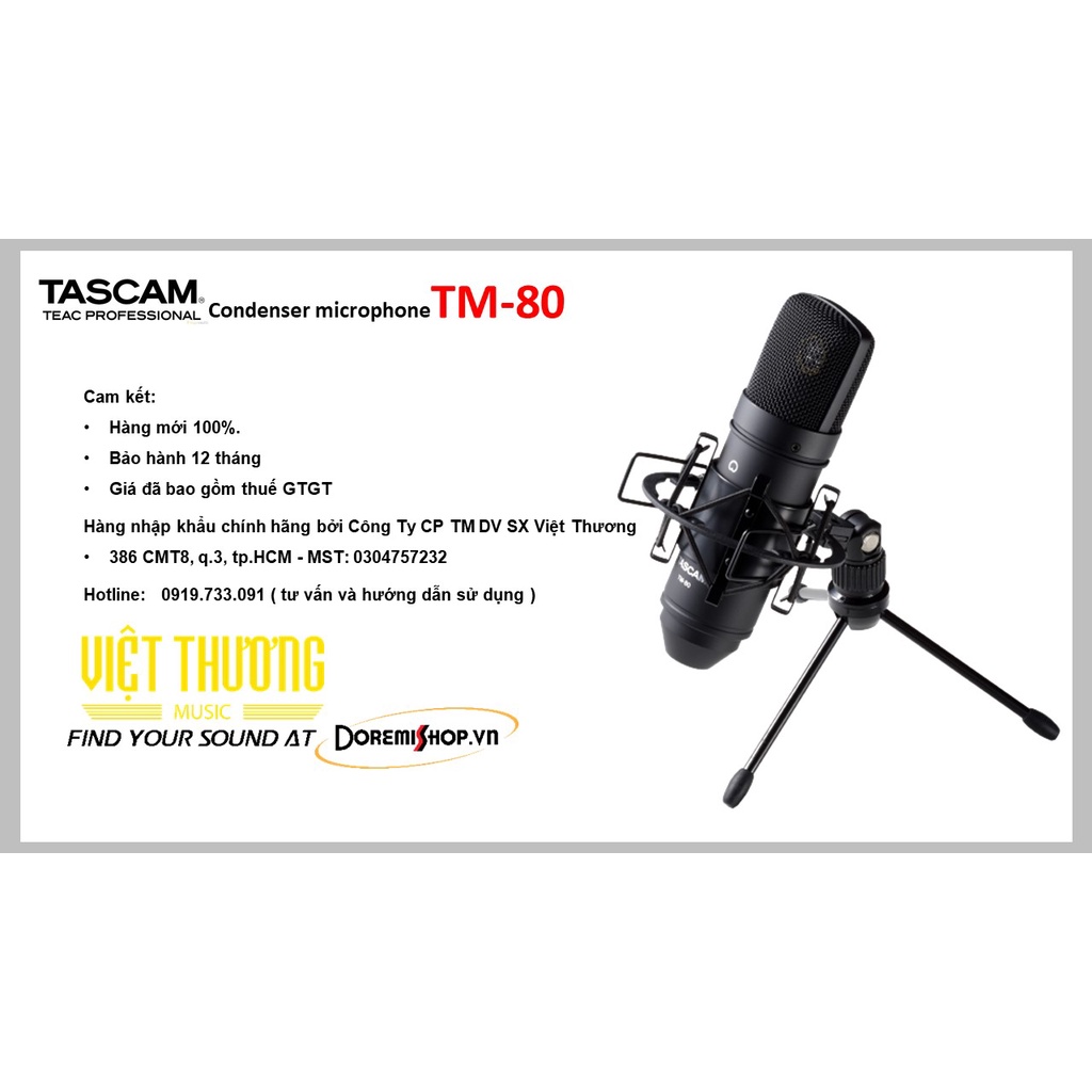 Micro Thu Âm TASCAM Condenser microphone TM-80