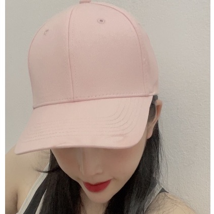 Mũ lưỡi trai Màu Hồng trơn cá tính dành cho cả nam và nữ full hộp để làm quà tặng