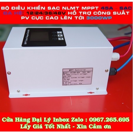 Sạc Mppt 45A ver 2021 Đã Nâng Cấp Vi Điều Khiển Phiên Bản Tiếng Anh